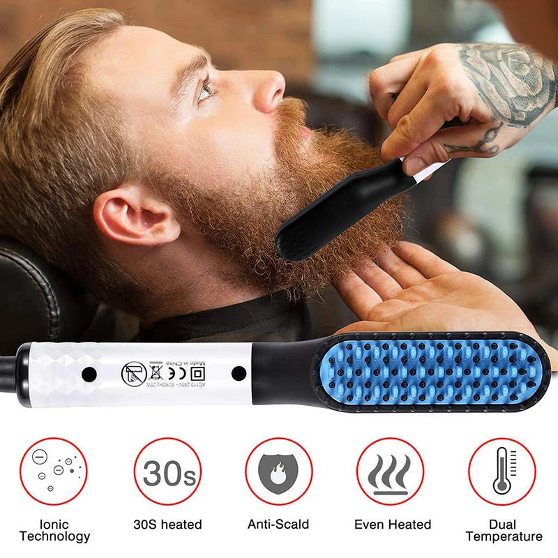 Hot Comb Straightener Electric Negative Ion Heating Comb For Men Beard