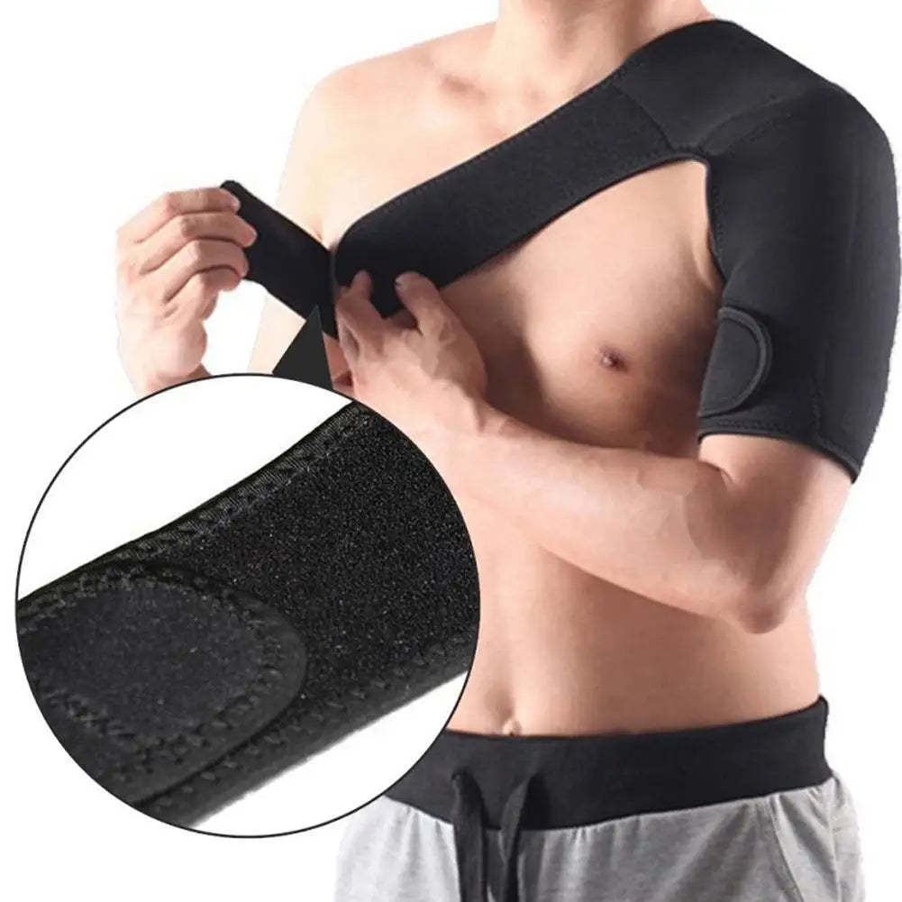 Adjustable Gym Sports Care Single Shoulder Support Back Brace Guard for Men & Women